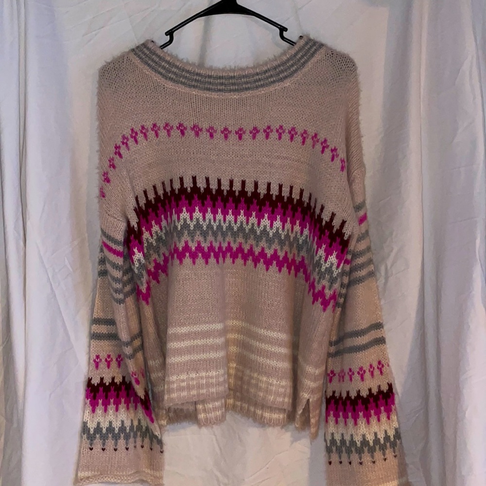 multicolor pink sweater